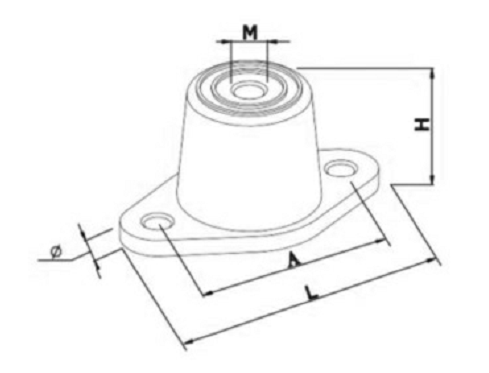 RM-120橡膠減振器結(jié)構(gòu)